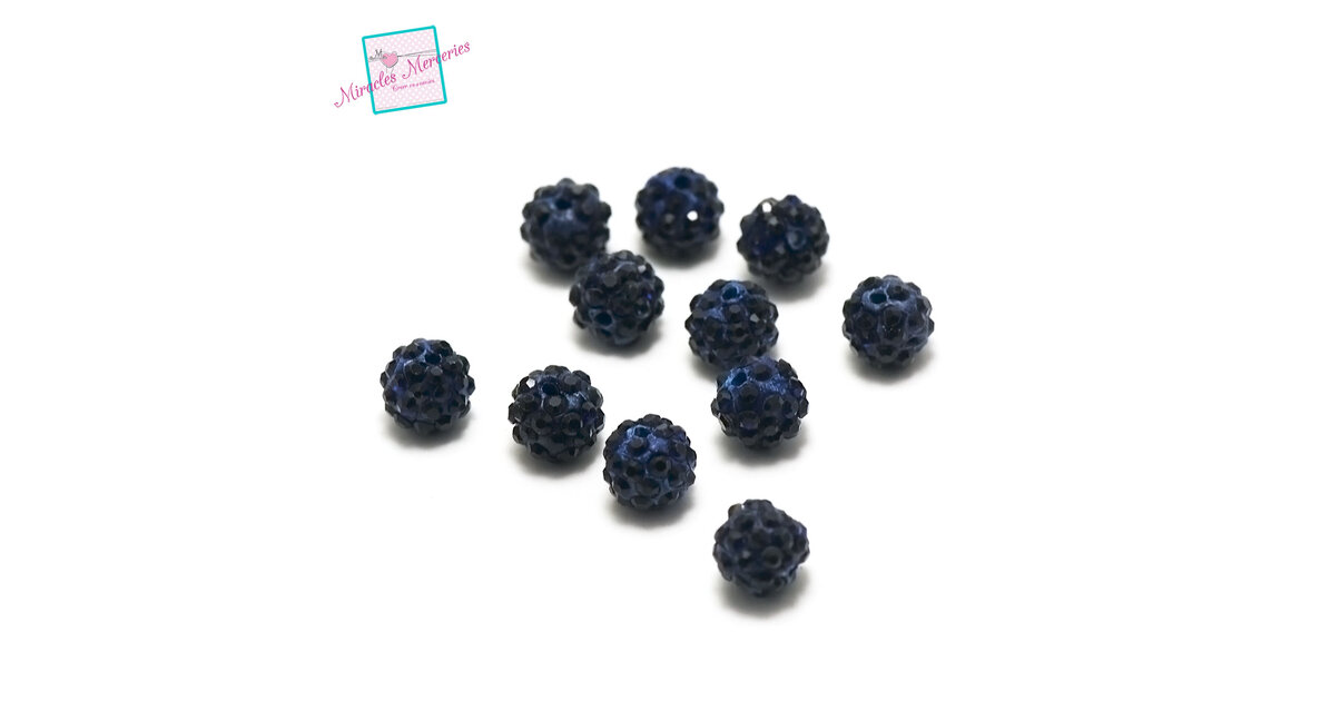 10 Perles Shamballa En Cristal Strass Bleu Vert 10mm - Qualité Supérieure - Origine Chine - Neuf